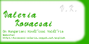 valeria kovacsai business card